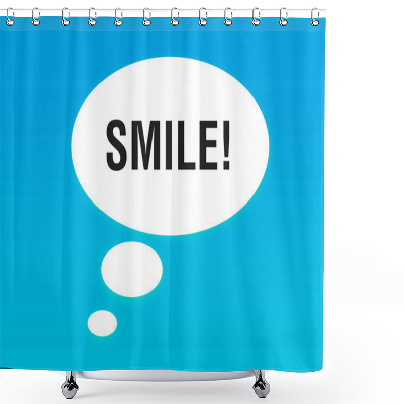 Personality  Blue Background And Talking Bubble Shower Curtains