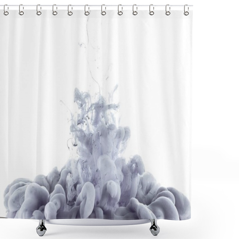 Personality  Splash Of Grey Paint, Isolated On White, Black And White Shower Curtains