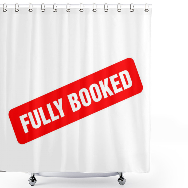 Personality  Fully Booked Rectangular Stamp Isolated On White Background Shower Curtains