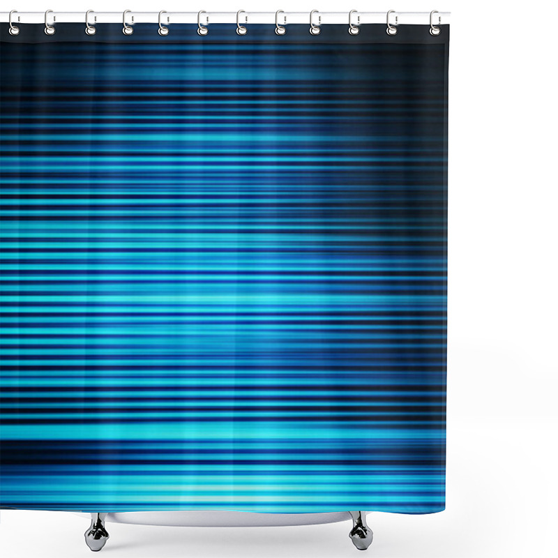 Personality  Horizontal Vibrant Blue Cyan Lines Business Presentation Texture Shower Curtains