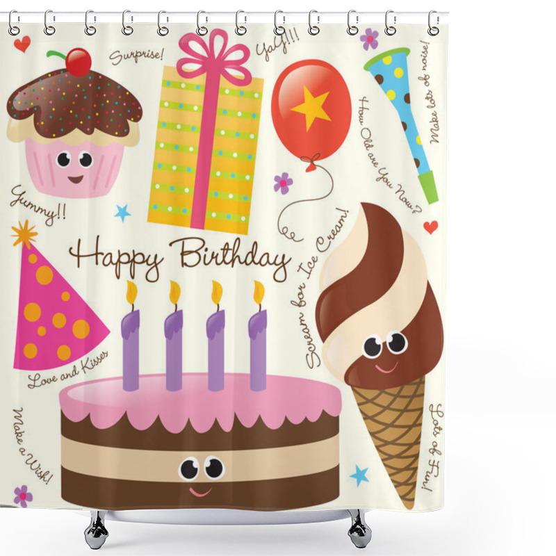 Personality  Birthday Party Set Shower Curtains