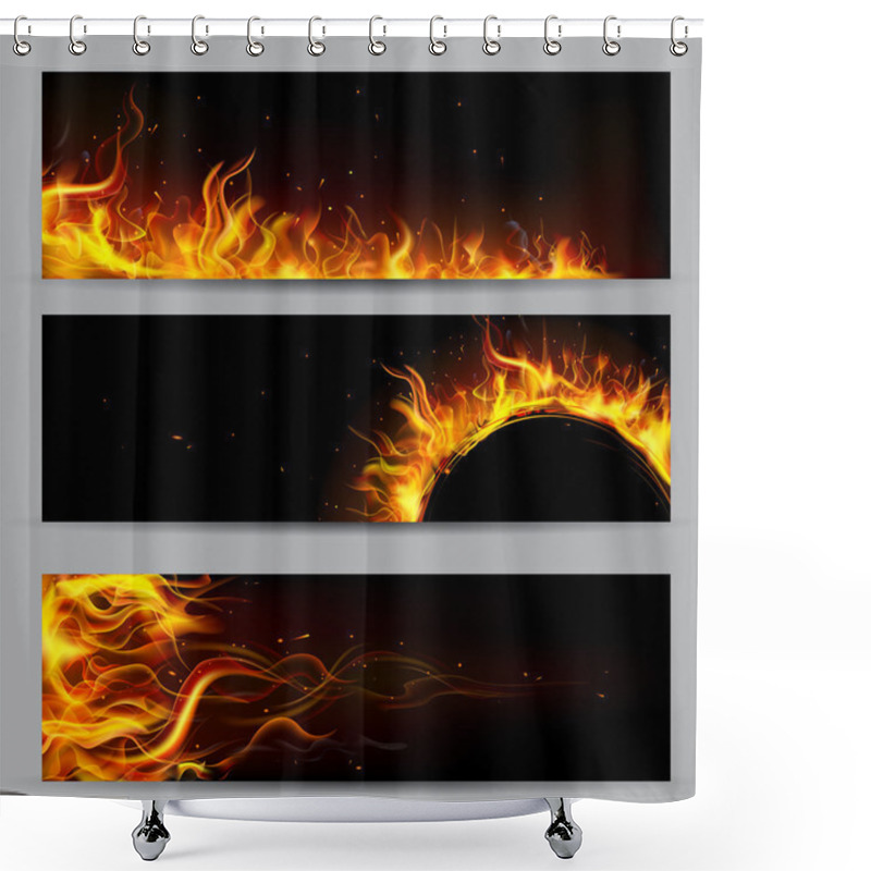 Personality  Fire Flame Template Shower Curtains