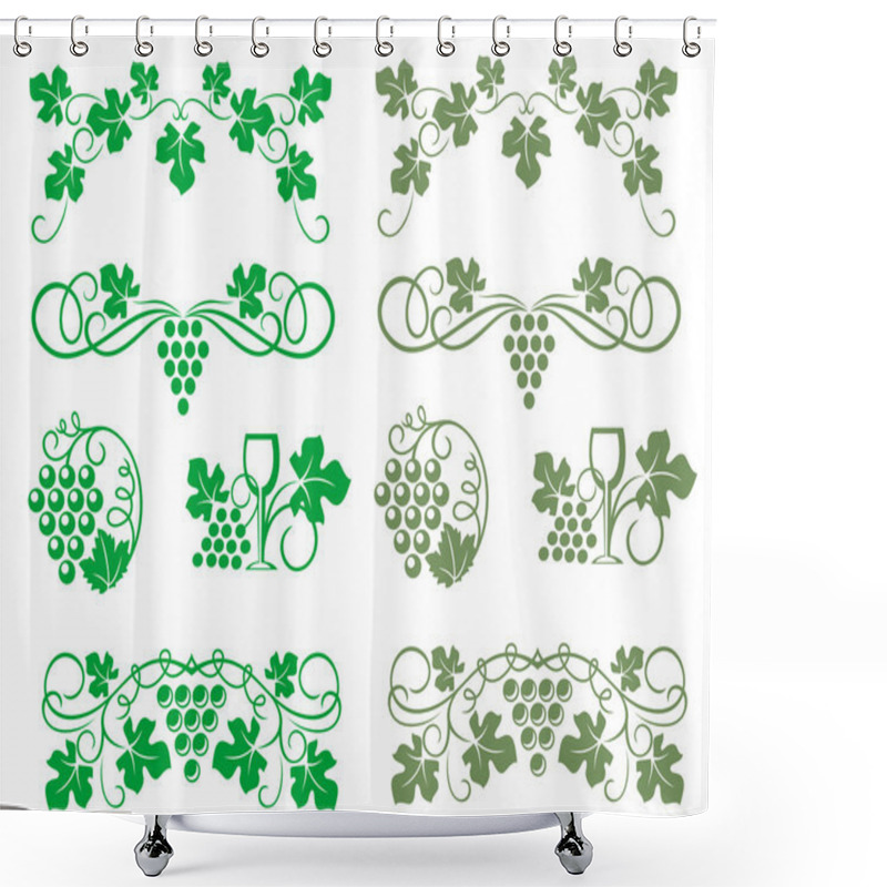 Personality  Grape Swirls And Elements Shower Curtains