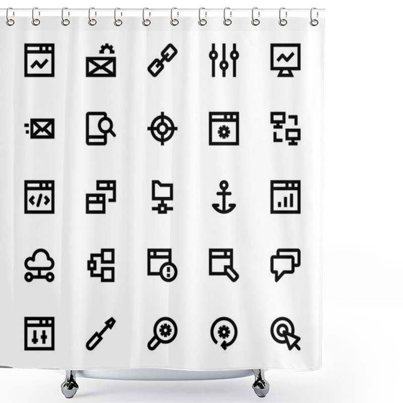 Personality  SEO Web Optimization Vector Icons 1 Shower Curtains