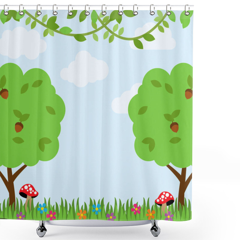 Personality  Forest Animals Vector Background Shower Curtains