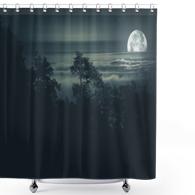 Personality  Full Moon Night Background Shower Curtains