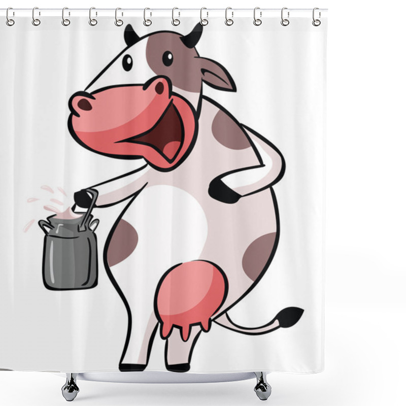 Personality  Funny Cartoon Cow Shower Curtains