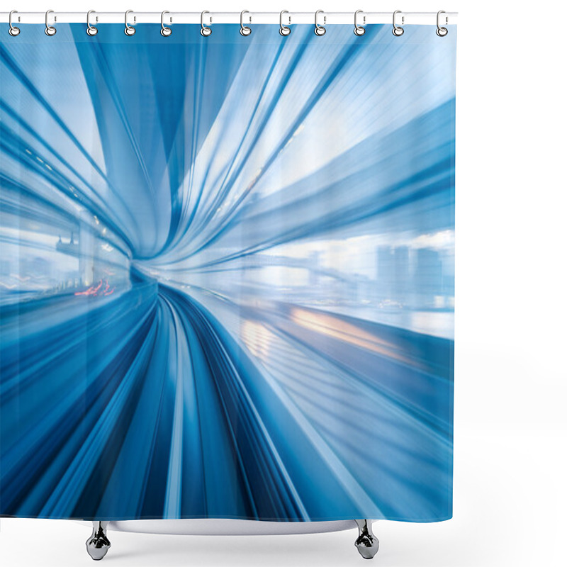 Personality   Tunnel With Motion Blur Of A City  Shower Curtains