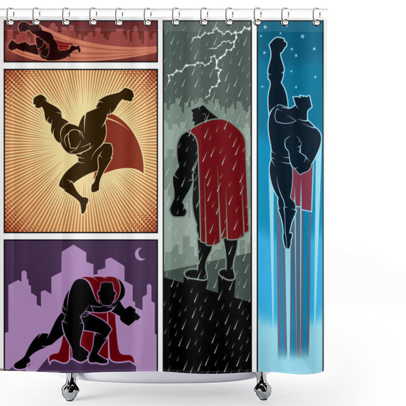 Personality  Superhero Banners 3 Shower Curtains