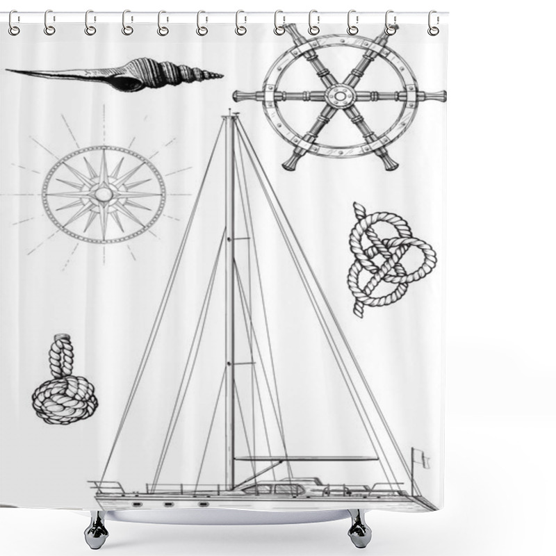 Personality  Yacht Set Shower Curtains