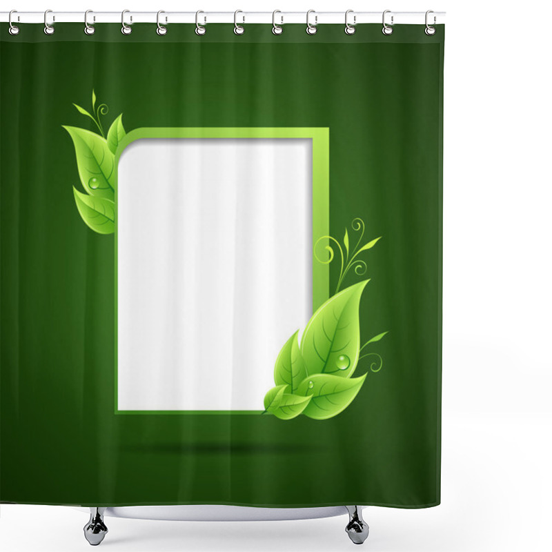 Personality  Frame Green Leaf Ecology Concepts Background Shower Curtains