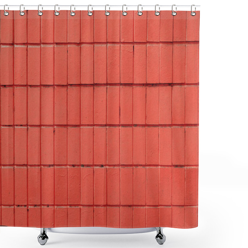 Personality  Red Wall With Old Bricks, Full Frame Background      Shower Curtains