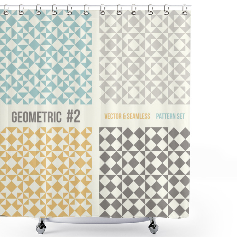 Personality  Set Of Four Geometric Patterns Shower Curtains