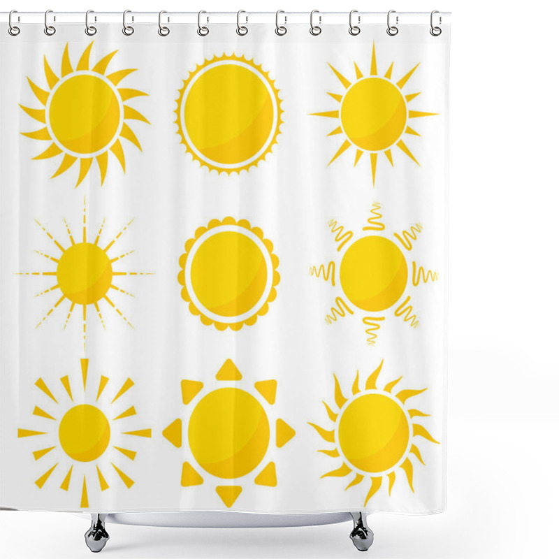 Personality  Sun Icon Set Shower Curtains