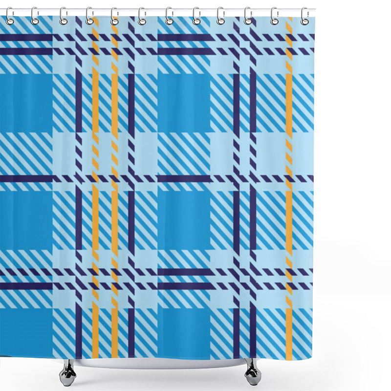 Personality   Seamless Plaid Tartan Pattern In Blue Tones. Shower Curtains