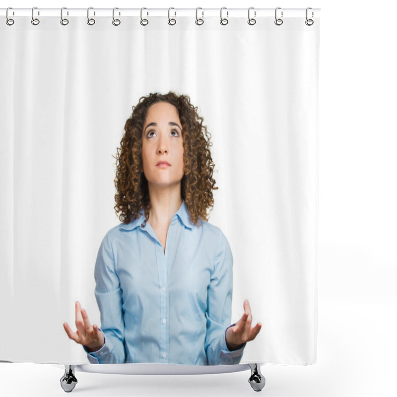 Personality  Woman Relaxing, Meditating, In Zen Mode Shower Curtains