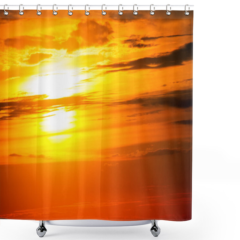 Personality  Bright Sunset Photo Shower Curtains