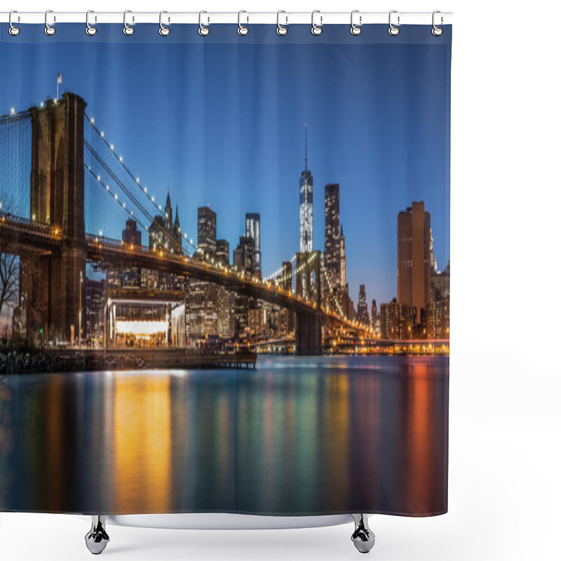 Personality  Brooklyn Bridge At Dusk Shower Curtains