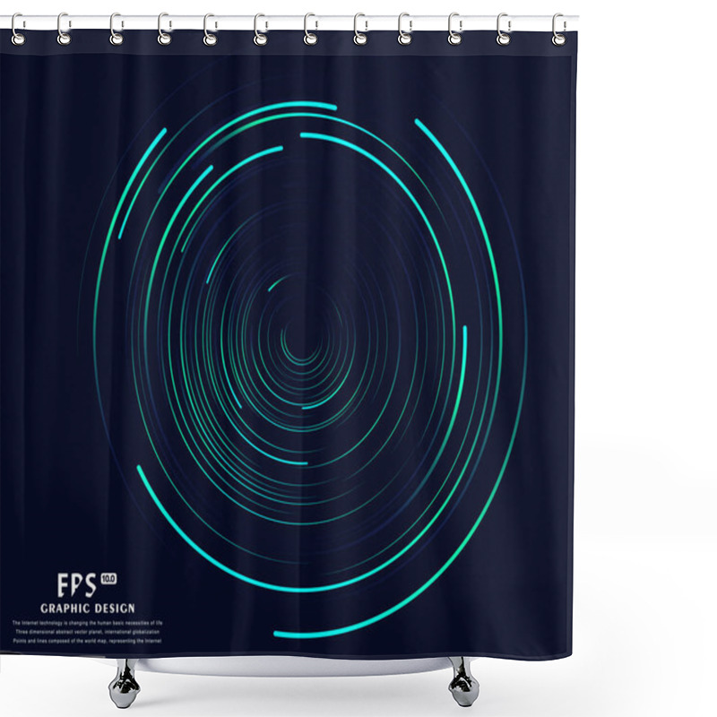 Personality  Abstract Vortex, Circular Swirl Lines. Star Trails Around In The Night Sky. Shower Curtains