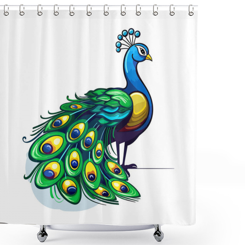 Personality  A Peacock With Its Feathers Spread Out Shower Curtains