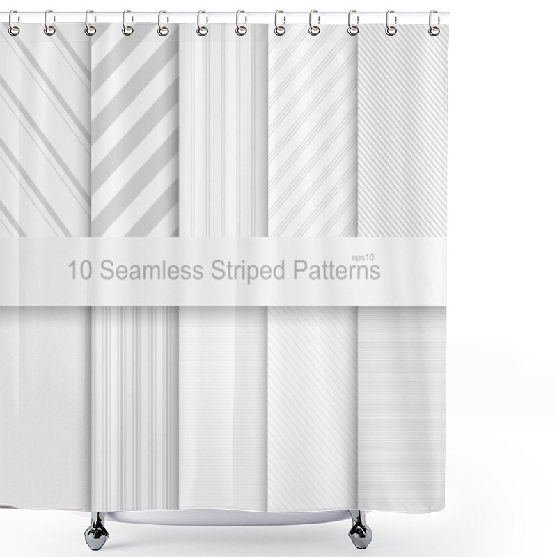 Personality  10 Seamless Striped Patterns Shower Curtains