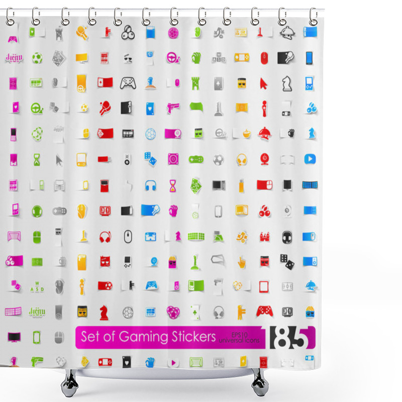 Personality  Set Of Gaming Stickers Shower Curtains