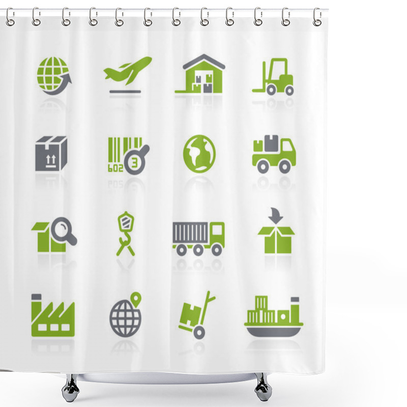 Personality  Industry And Logistics Icons -- Natura Series Shower Curtains