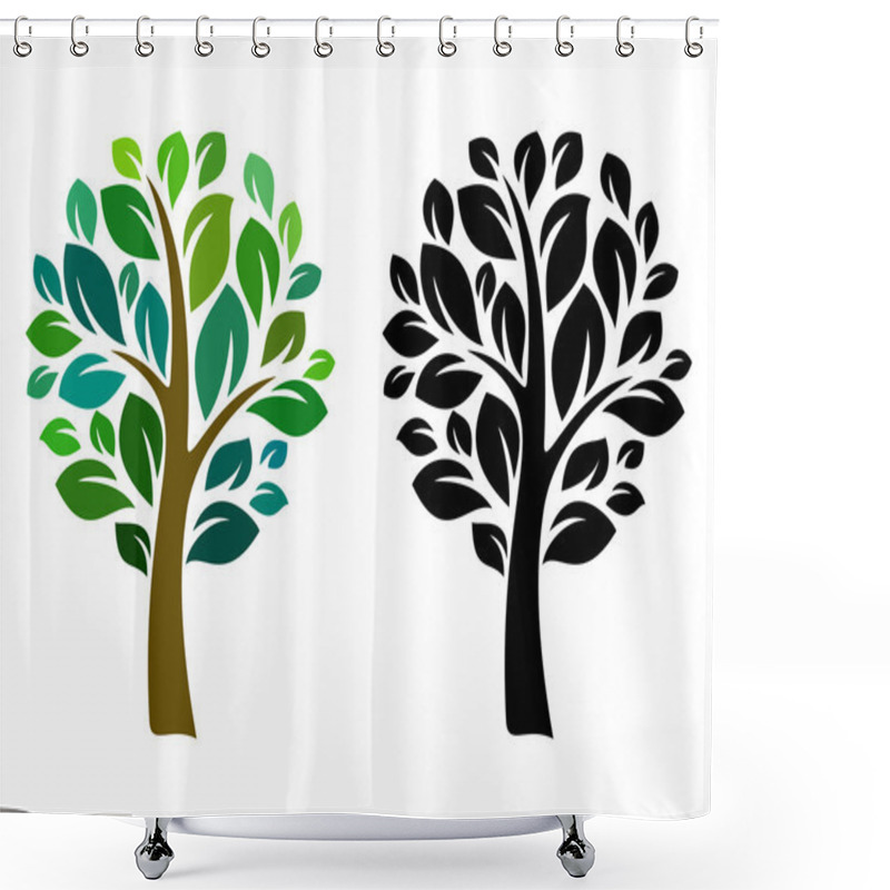 Personality  Vector Tree Shower Curtains