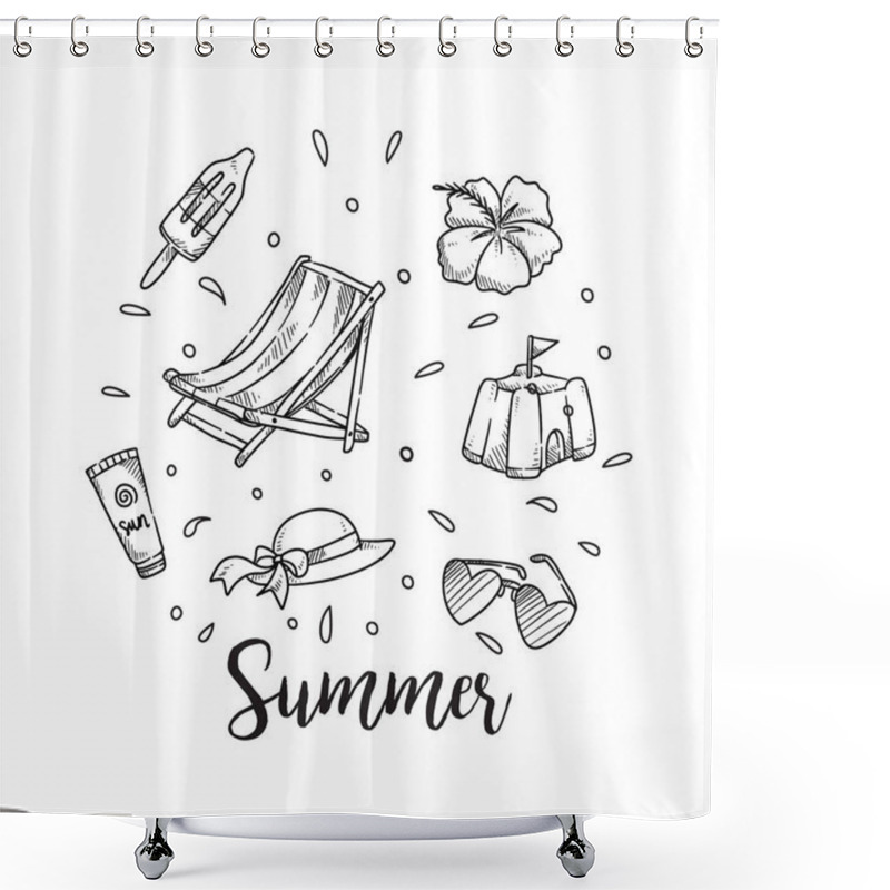 Personality  Summer Holiday Theme Background  Shower Curtains