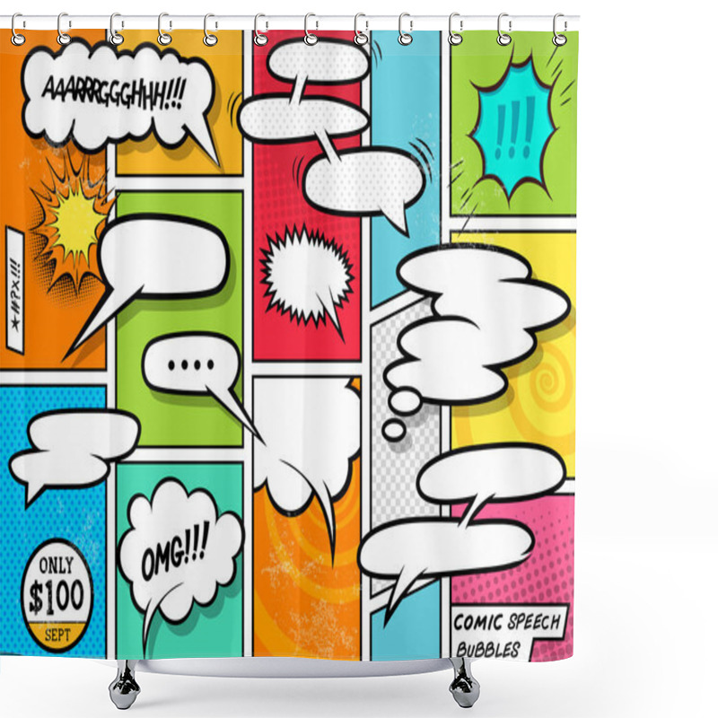 Personality  Comic Book Speech Bubbles Shower Curtains