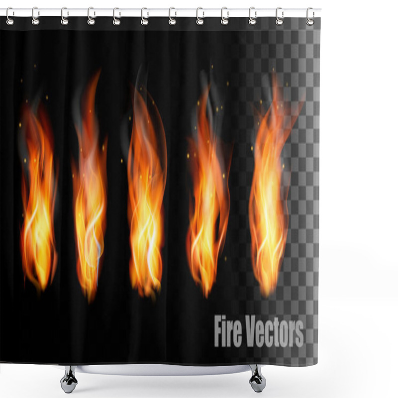 Personality  Fire Vectors On Transparent Background. Shower Curtains