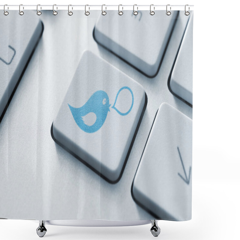 Personality  Social Media Button Concept Shower Curtains