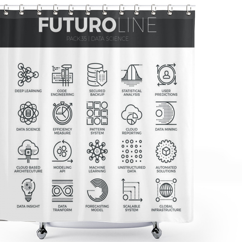 Personality  Data Science Icons Set Shower Curtains