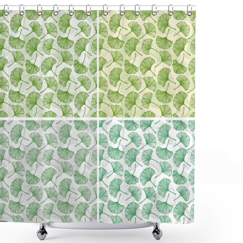 Personality  Seamless Background With Ginkgo Leaves. Shower Curtains