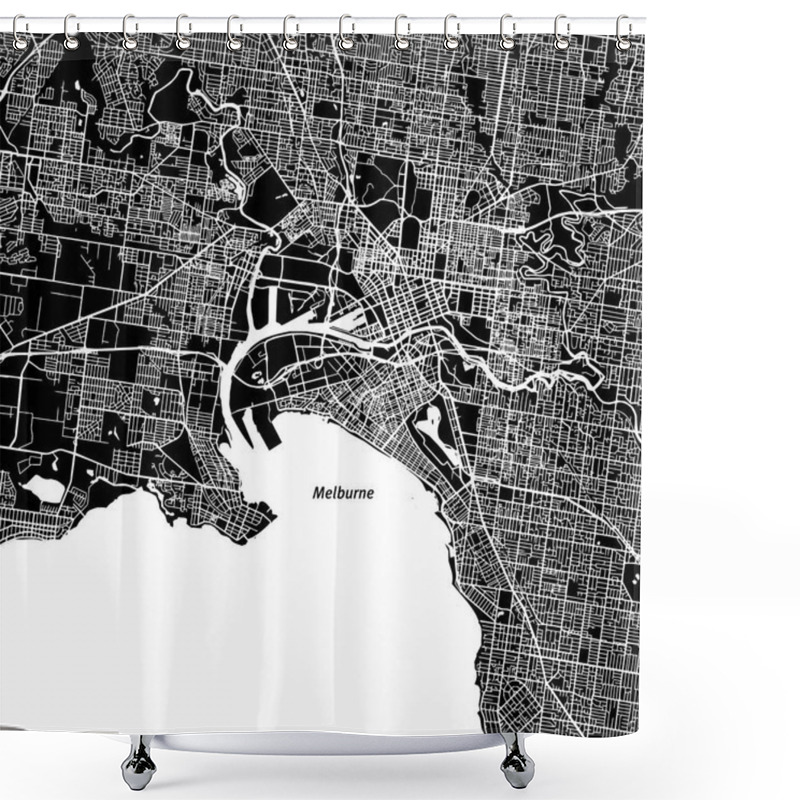 Personality  Melbourne Vector Map Shower Curtains