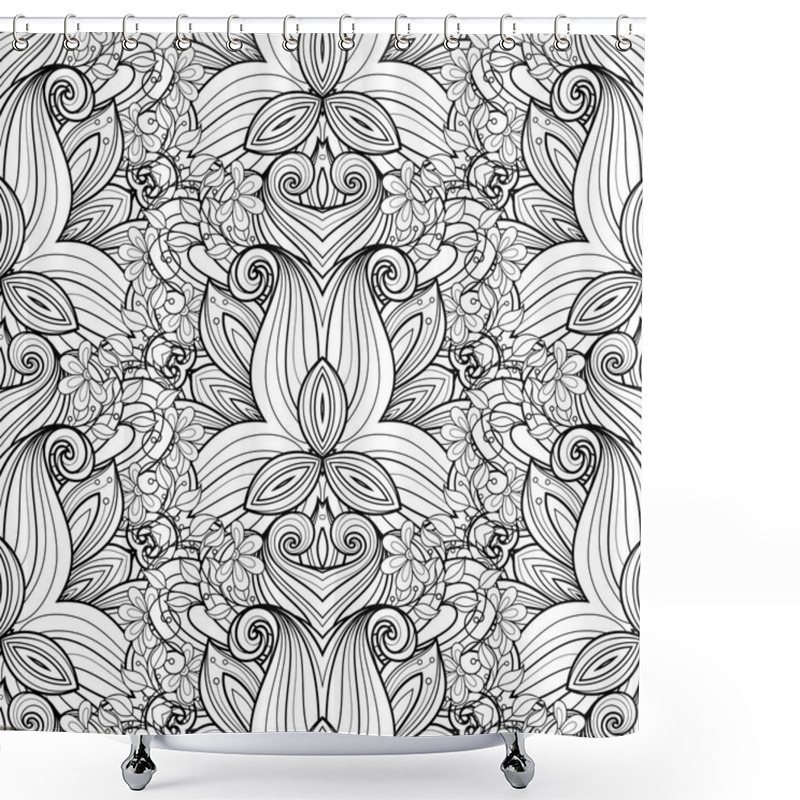 Personality  Seamless Abstract Floral Pattern Shower Curtains