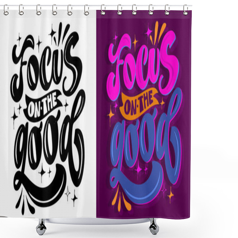 Personality  Cute Hand Drawn Doodle Lettering Quote. Lettering For T-shirt Design, Mug Print, Bag Print, Clothes Fashion. 100% Hand Drawn Vector Image. Shower Curtains