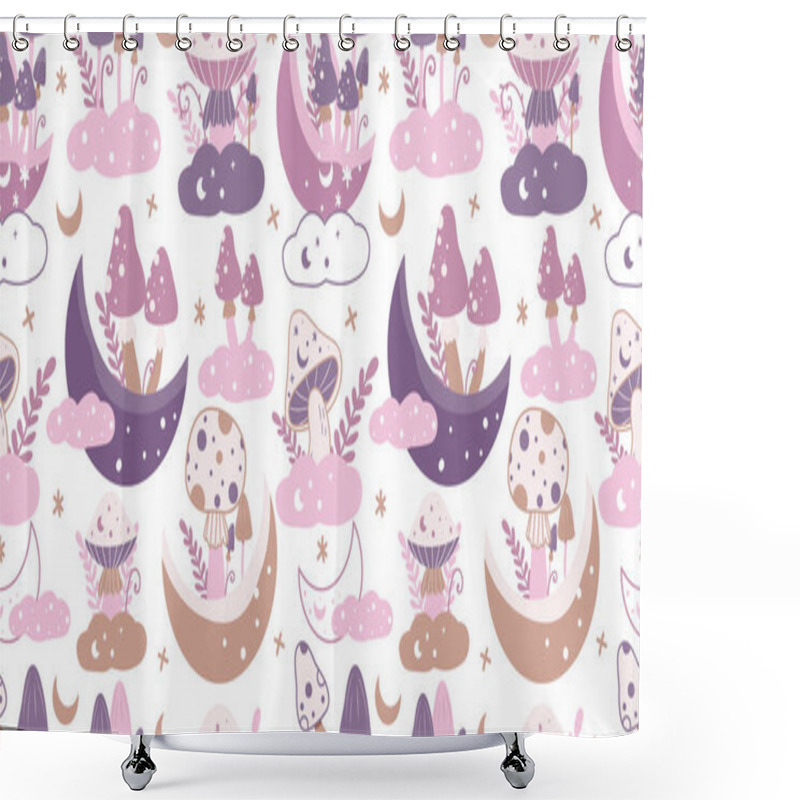 Personality  Mushroom Themed Seamless Patterns Shower Curtains