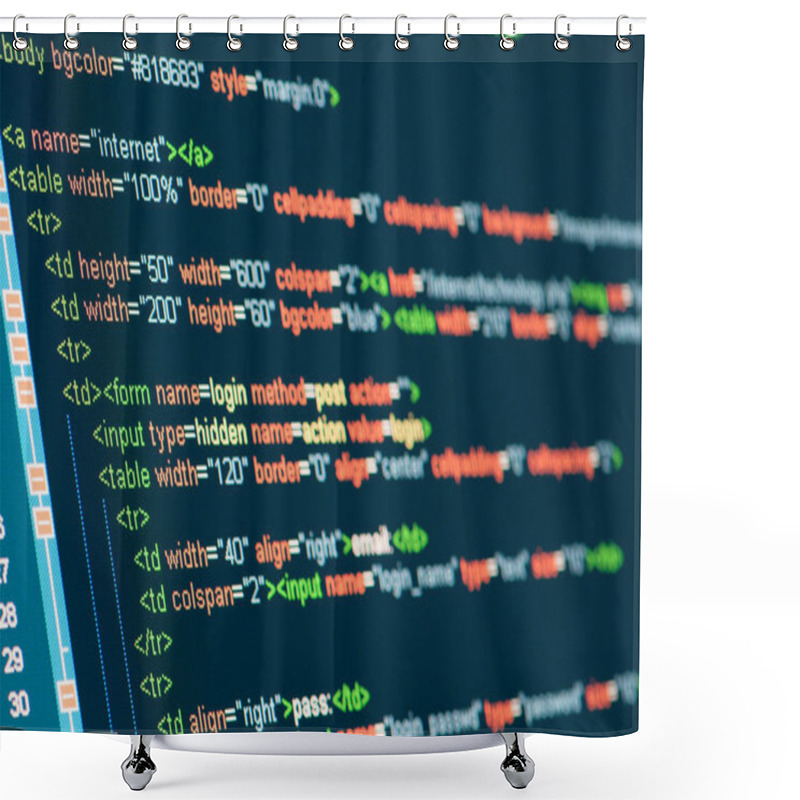 Personality  Computer Code HTML Shower Curtains