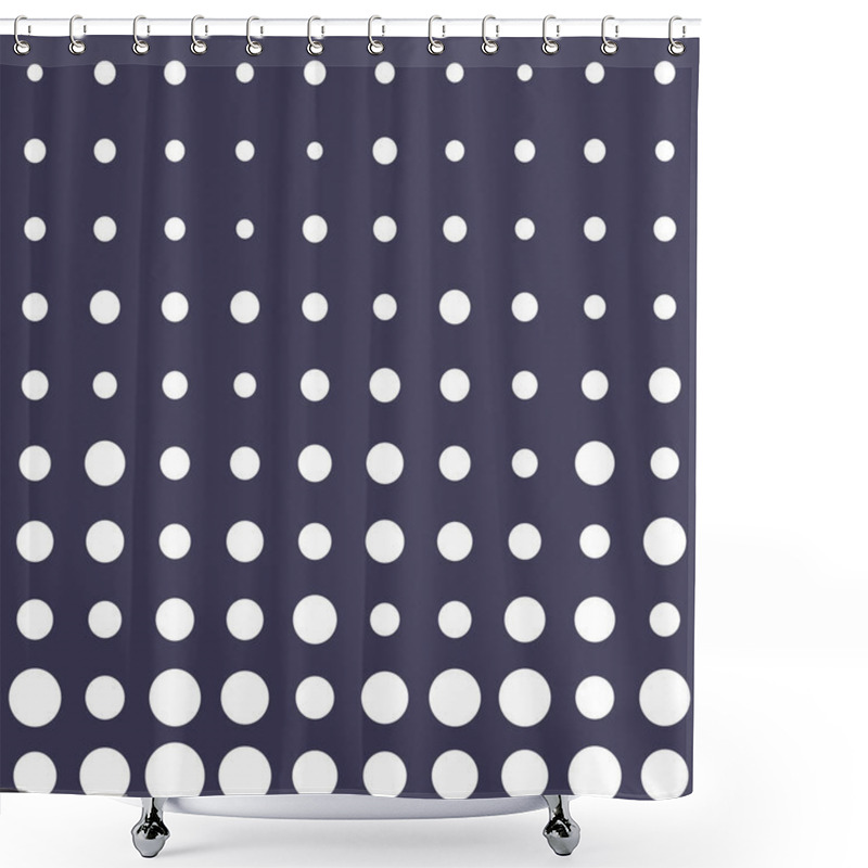 Personality  Halftone Dot Seamless Pattern, Minimal Geometric Abstract Background Shower Curtains