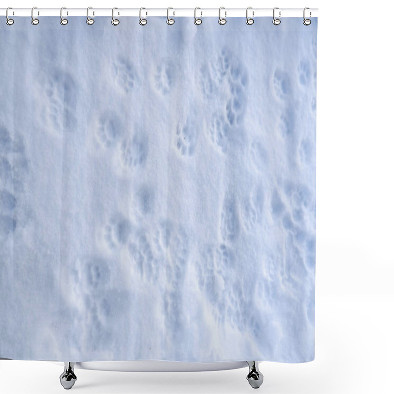 Personality  Cat Footprints In The Snow Shower Curtains