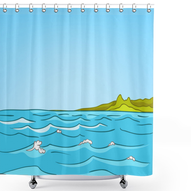 Personality  Cartoon Nature Landscape Sea Shower Curtains