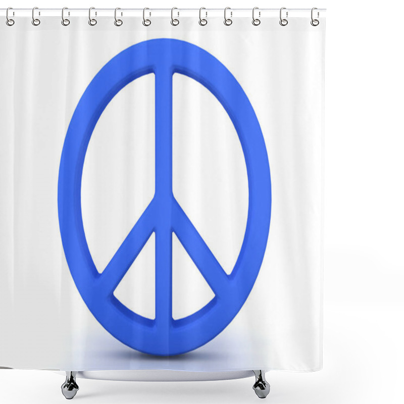 Personality  3D Rendering Of Peace Sign Shower Curtains