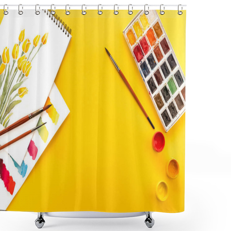 Personality  Drawings, Paints And Brushes Shower Curtains