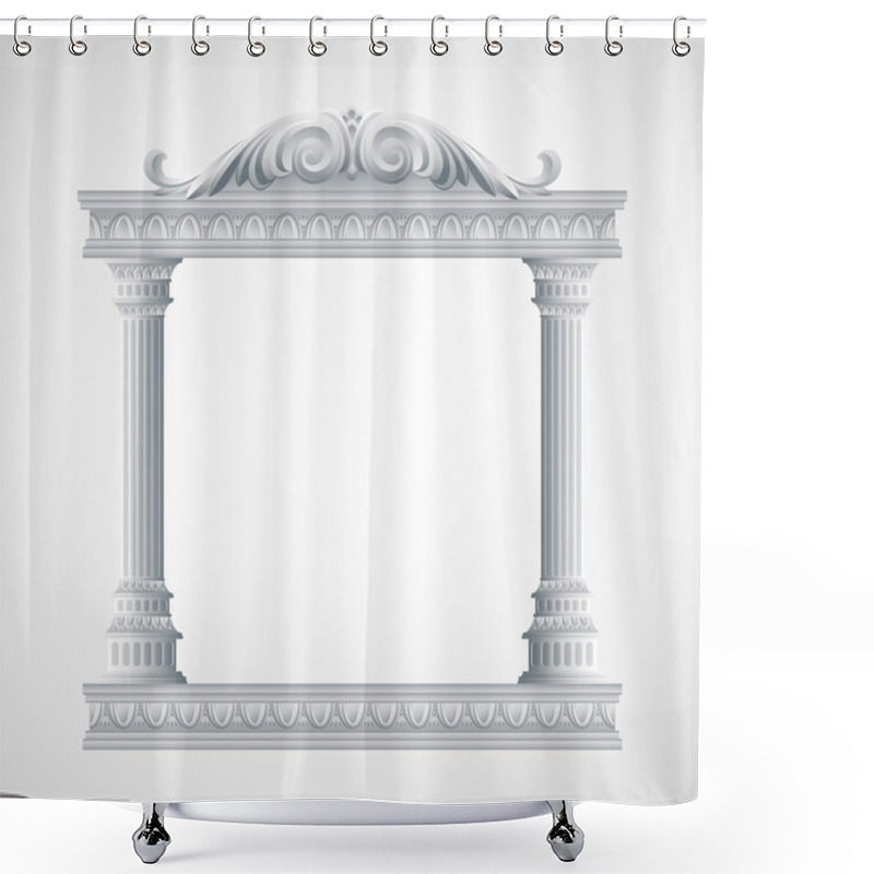 Personality  Portico An Ancient Temple. Colonnade.  Vector Illustration Shower Curtains