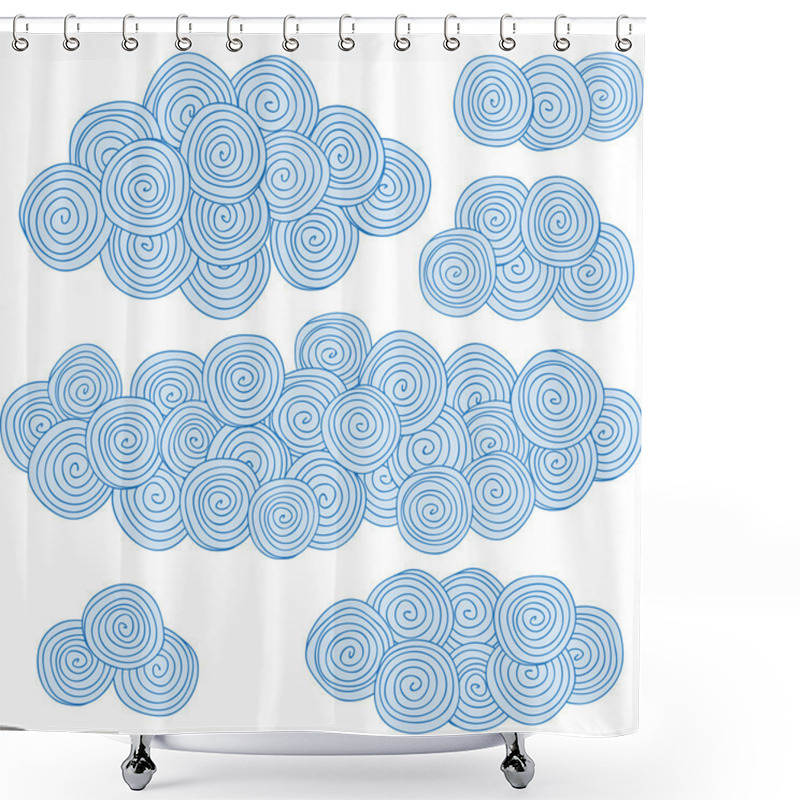 Personality  Spiral Clouds, Circles Design Elements Shower Curtains