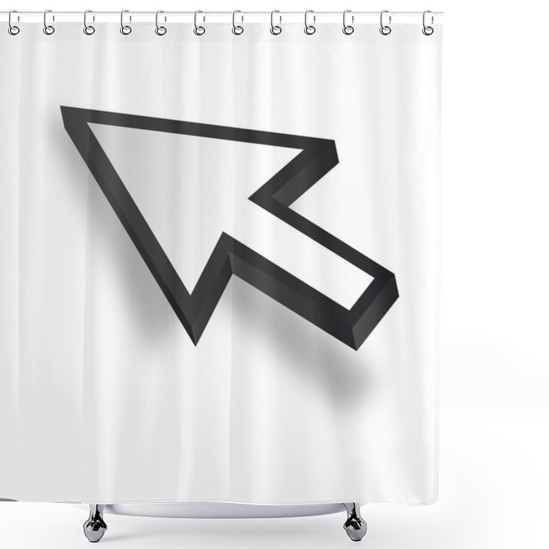 Personality  White 3D Vector Mouse Cursor Shower Curtains