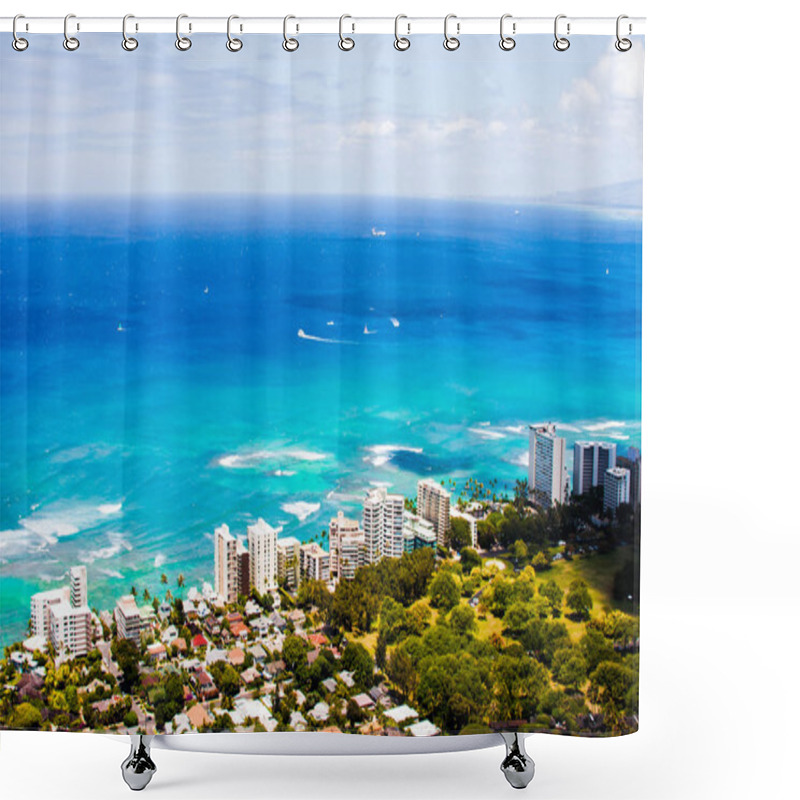 Personality  Beautiful Skyline Of Oahu,Hawaii Shower Curtains