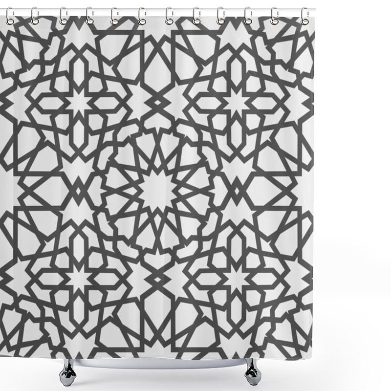 Personality  Islamic Pattern . Seamless Arabic Geometric Pattern, East Ornament, Indian Ornament, Persian Motif, 3D. Endless Texture Can Be Used For Wallpaper, Pattern Fills, Web Page Background . Shower Curtains