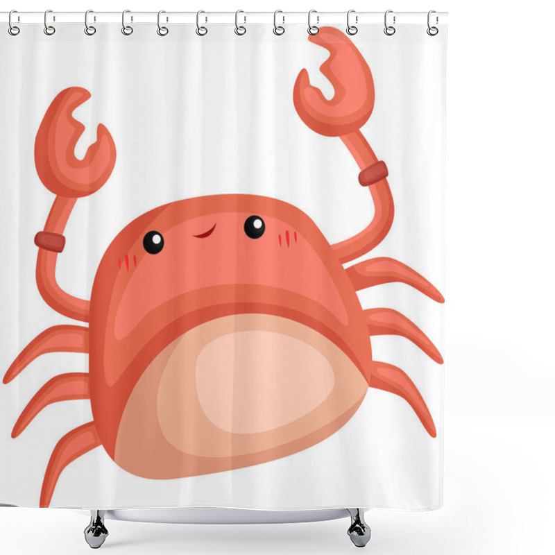 Personality  A Vector Of A Cute And Adorable Crab Shower Curtains